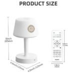 Desk Lamp Qur'an Speaker-Bluetooth, 7 Colors LED Touch Table Lamp 16 Reciters Plus 16 Translations (SQ917) White - Image 3