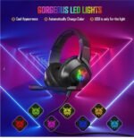 K19 Professional Gaming Headphone with RGB Backlight – High-Quality Stereo Sound, Noise-Cancelling Microphone, Adjustable Headband, Soft Cushioned Ear Pads – Ideal for Gaming, Streaming, and Communication – Compatible with PC, PS4, Xbox, and Mobile Devices - Image 3